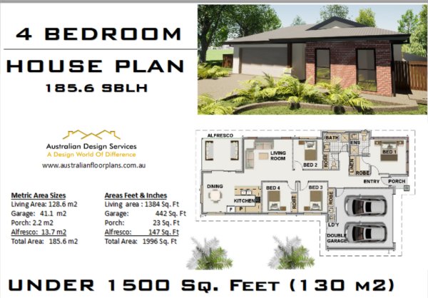 4 Bed Narrow Lot Home Plan:185SB